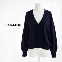 Bien-Mise Vネック 長袖ニット　プルオーバー　スクール　L ネイビー