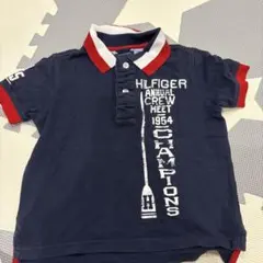 TOMMY HILFIGER ポロシャツ 2T ネイビー/レッド
