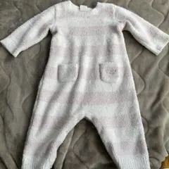 ジェラピケ80-90ロンパース ピンクストライプ