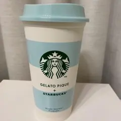 新品　スターバックス ジェラピケボーダーリユーザブルカップ　グリーン　473ml