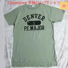 人気♥Championチャンピオン プリント半袖ロングTシャツ　M