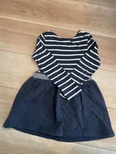 PETIT BATEAU ストライプ柄長袖ワンピース 116cm