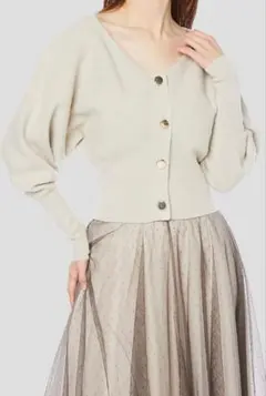 snidelスナイデルチュールコンビクロップドニットワンピセットアップ