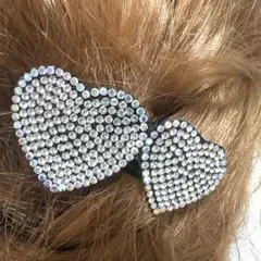 特価在庫僅か☆✴︎パッチンピンコーナー117Aキラキラダブルハートパッチンピン白