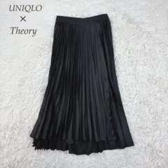 美品 UNIQLO × Theory ブラック プリーツ ラップ スカート