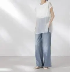 シアーレイヤードノースリーブカットトップス