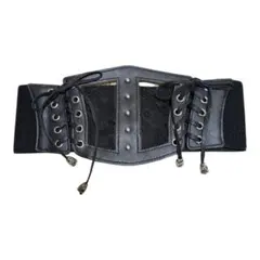 《ベルト》レザー コルセット バンド ブラック 【APPAREL】
