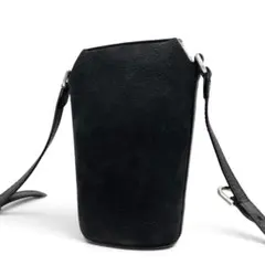 美品　ecco　ショルダーバッグ　レザー　ヌバック　ブラック　ロゴ　斜め掛け◎のサムネイル