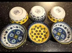 ６点セット　ポーランド風食器　小鉢　２種　カラフル食器　花柄食器　洋小鉢　洋食器のサムネイル
