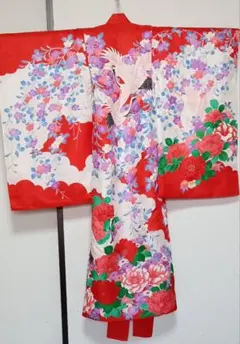 七五三 着物 祝着 紫色 鶴 花柄 - メルカリ