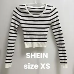 SHEIN ボーダーリブニット