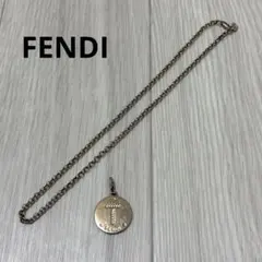 FENDI フェンディ ネックレス ロゴプレート ゴールド メタル ズッカ　Tのサムネイル