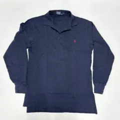 90s ヴィンテージ ポロ ラルフ ローレン 紺 長袖ポロシャツ