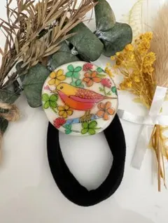 コザクラインコ インコ 桜 ブローチ チャーム ヘアゴム ピンバッジ