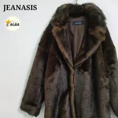 【美品】JEANASIS　ジーナシス　ファーコート　ミドル丈　茶　ダークブラウン