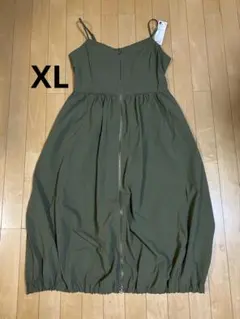 新品　GU フロントジップバブルヘムワンピース XL
