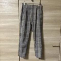 グリーンレーベルリラクシング　チェック　スラックス　38 裏地付き