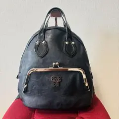 【希少】ANNA SUI アナスイ リュック メタリカ ブラック がま口
