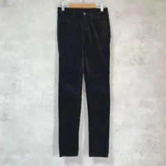 ユニクロ　ベロア　スキニーパンツ　黒　綿混　秋冬　23インチ　150/58A