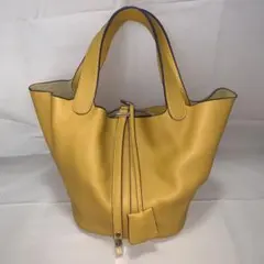 希少カラー アンコキーヌ 2WAYバッグ シボ革 イエロー系 h175 - メルカリ