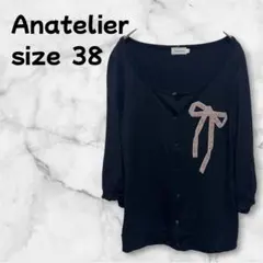 【M-359】 Anatelier アナトリエ カーディガン 日本製 7部袖 Mのサムネイル