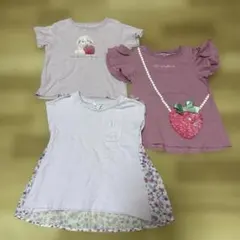 anyFAM 110 ピンク薄紫Tシャツ3枚セット