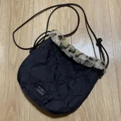 niko and ... ショルダーバッグ リバーシブル 黒 ヒョウ柄