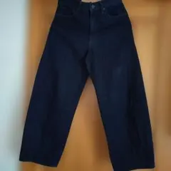 GUバレルレッグジーンズ　28インチ　ネイビー