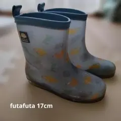 キッズ用長ぐつ　レインシューズ　futafuta 17㌢　動物柄　ブルーのサムネイル
