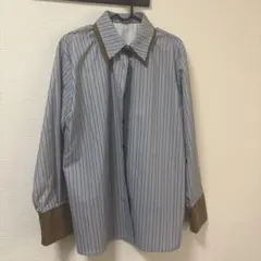 sibra ストライプシャツ ツートーンカラー