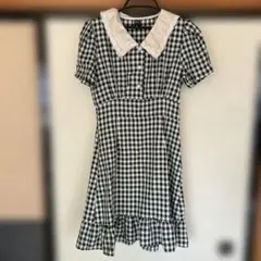Dazy グリーンチェック ミニワンピース S