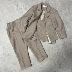 男の子 フォーマルスーツ 3点セット 110cm ベージュ セレモニー 上品