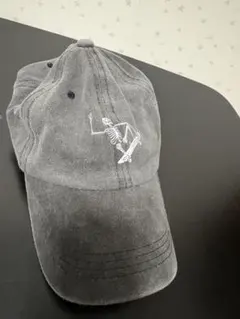 スケルトン刺繍 グレーキャップ