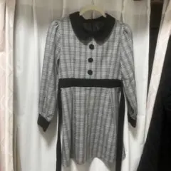 evelyn チェック柄グレー/ブラックワンピース