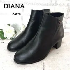 【ダイアナ】ラウンドトゥショートブーツ サイドジップ♡ブラック 23EE