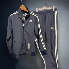 adidas ジャージ上下 L/M ネイビー 白 タイト