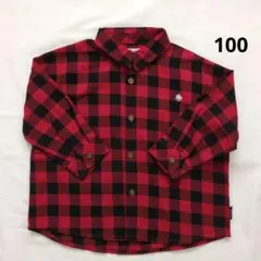 ポロ ポロベビー 長袖 シャツ 100 赤 黒 レッド ブラック チェック