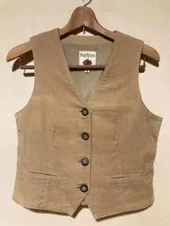 レトロ　コーデュロイ　ベスト ベージュ　 vintage 70s 80s 古着
