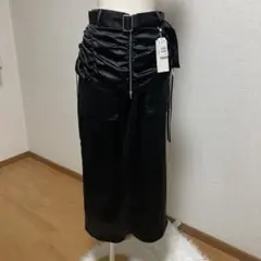 RayCassin新品ロングスカート ウエストデザイン　フリーサイズ　黒