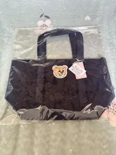 FEILER オールドテディ ワッペントートバッグ ネイビー 小