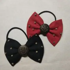 リボンヘアゴム 2個 ハンドメイド