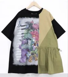 【is scolar】ブローチ柄アシメ×配色チュニック《土日限定割引中》のサムネイル