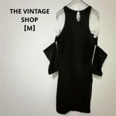 THE VINTAGE SHOP ブラック オフショルダードレス エレガント