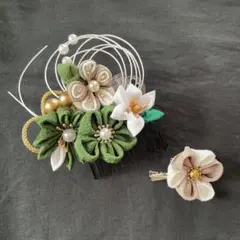 【ハンドメイド】髪飾り　つまみ細工