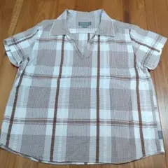 ★AIGLE★エーグル　ブラウンのチェック柄ブラウスのサムネイル