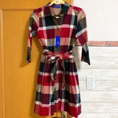 新品　ブルーレーベルクレストブリッジ　チェックワンピース ギンガムチェック３６