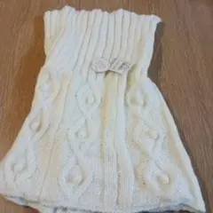 ケーブル編みアクリルマフラー ホワイト