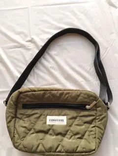 CONVERSE キルティングショルダーバッグ カーキ