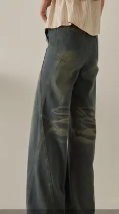 ＮＵNUNAダークブルーワイドレッグデニム