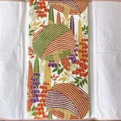 華やかな花と扇の袋帯
